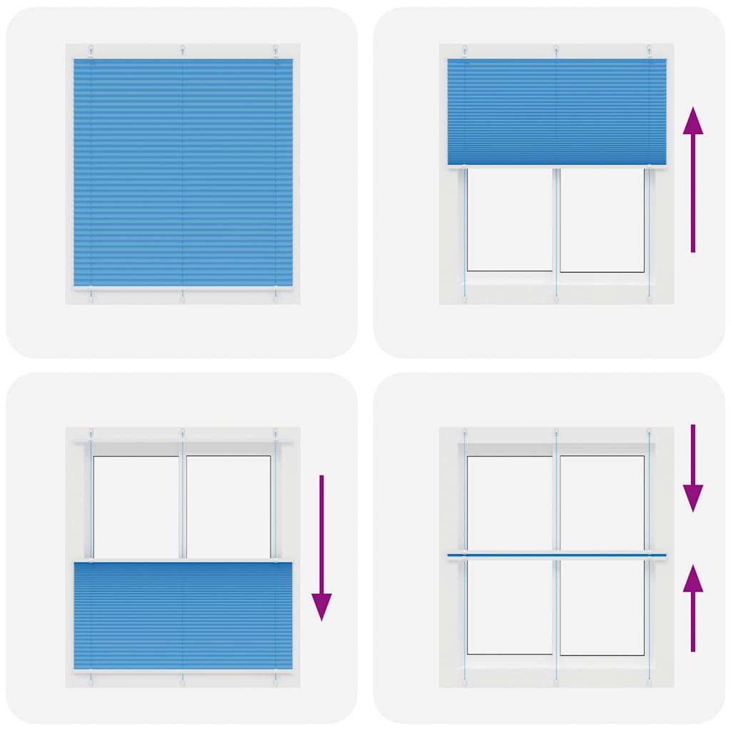 Plissee Blau 115x150 cm Stoffbreite 114,4 cm Polyester