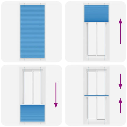 Plissee Blau 85x200 cm Stoffbreite 84,4 cm Polyester