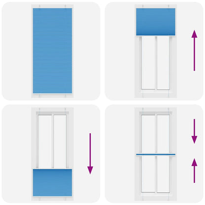 Plissee Blau 90x200 cm Stoffbreite 89,4 cm Polyester