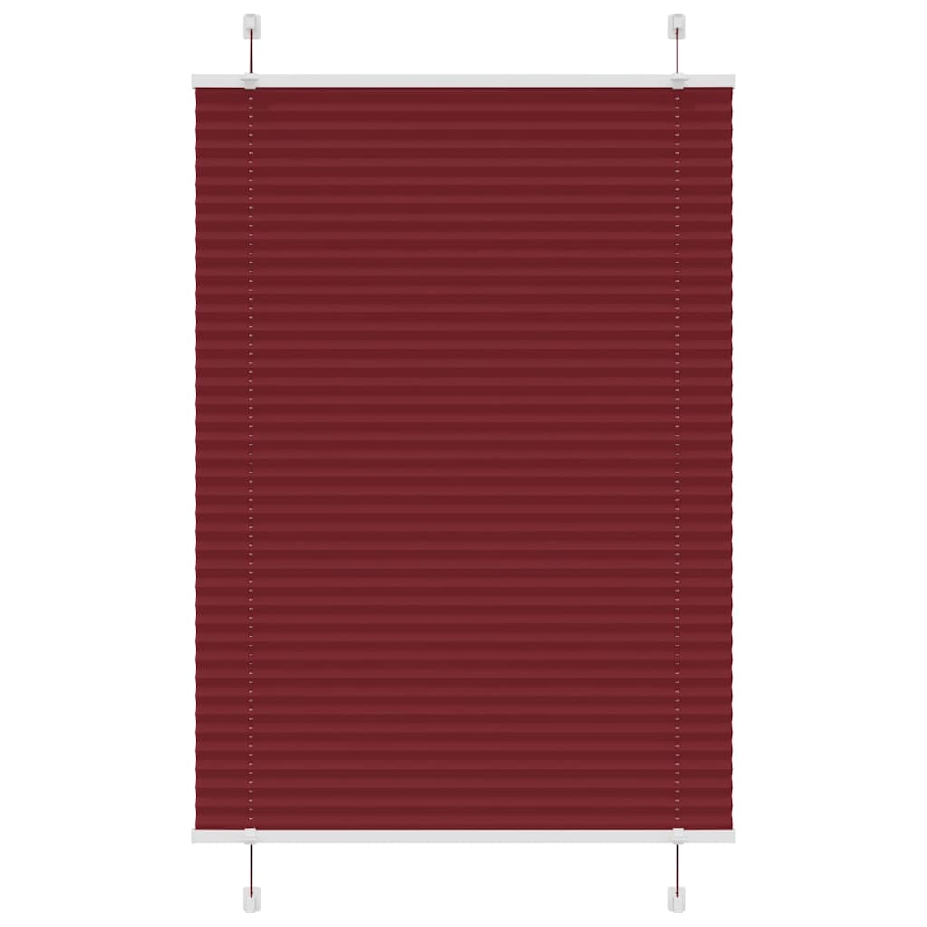 Plisseret Bordeaux Rød 90x100 cm Stof Bredde 89,4 cm Polyester