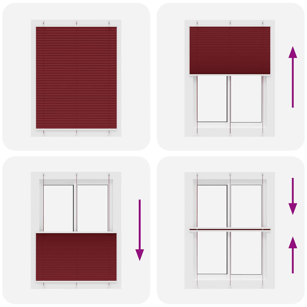 Plissee Bordeauxrot 105x100 cm Stoffbreite 104,4 cm Polyester