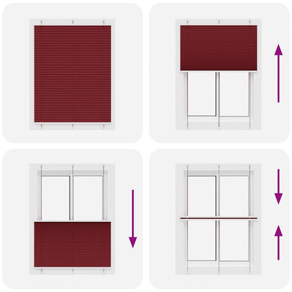 Plisseret Bordeaux Rød 105x150 cm Stofbredde 104,4 cm Polyester