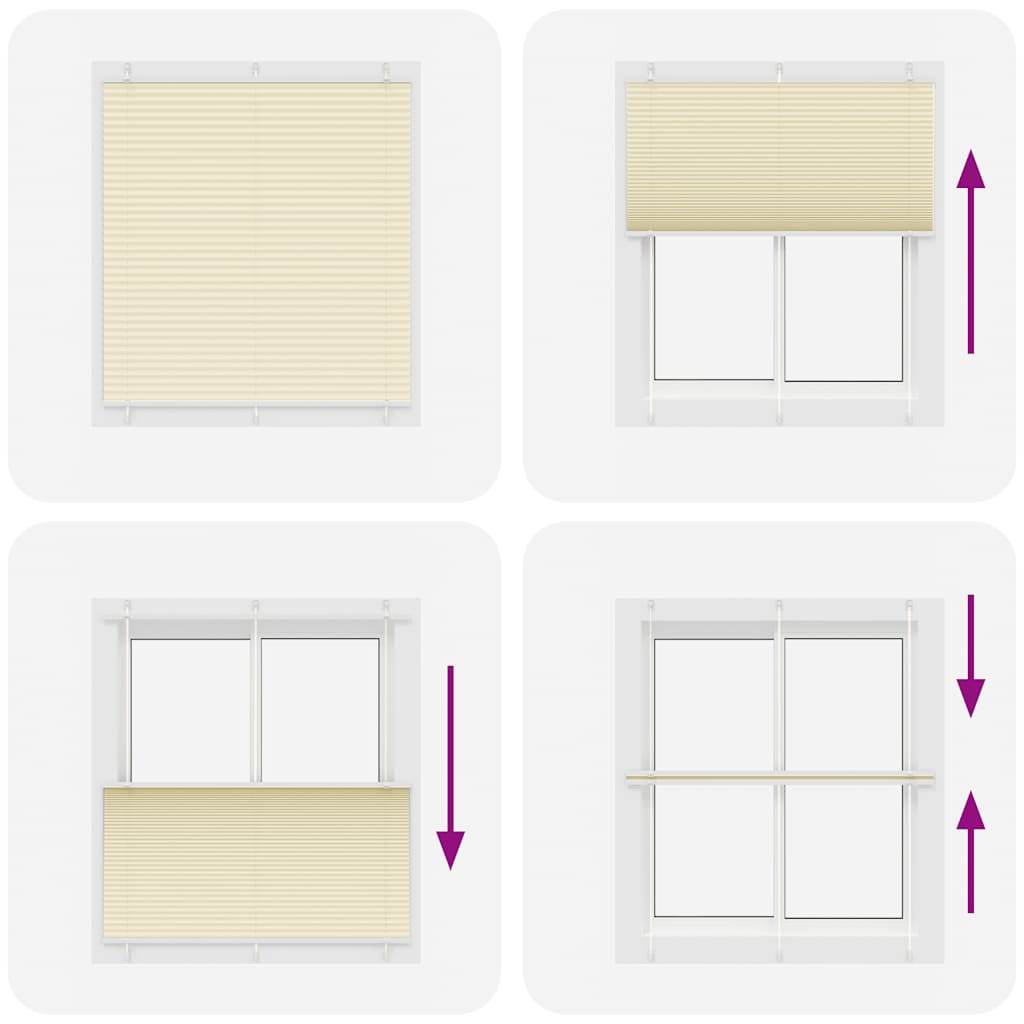 Plissee Creme 120x100 cm Stoffbreite 119,4 cm Polyester