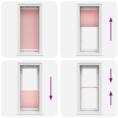 Plisseret Pink 60x100 cm Stofbredde 59,4 cm Polyester