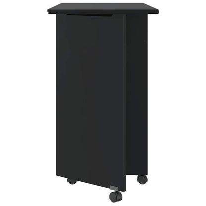 Rollschrank mit Schreibtisch MOSS Schwarz Massivholz Kiefer