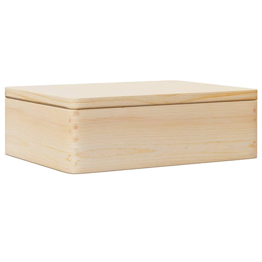 Holzkiste mit Deckel 40x30x13 cm Massivholz Kiefer