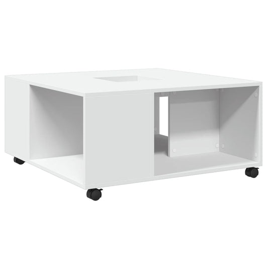 Sofabord Hvid 80x80x40 cm Træ Materiale