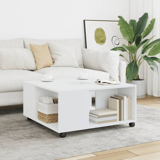 Sofabord Hvid 80x80x40 cm Træ Materiale