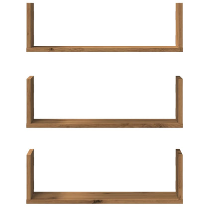 Wandregale 3 Stk. Artisan-Eiche 58x18x18 cm Holzwerkstoff