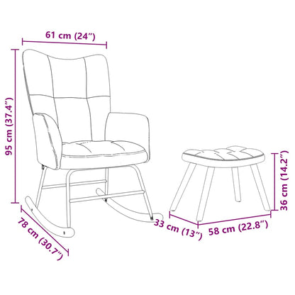 Schaukelstuhl mit Fußhocker Blau Stoff