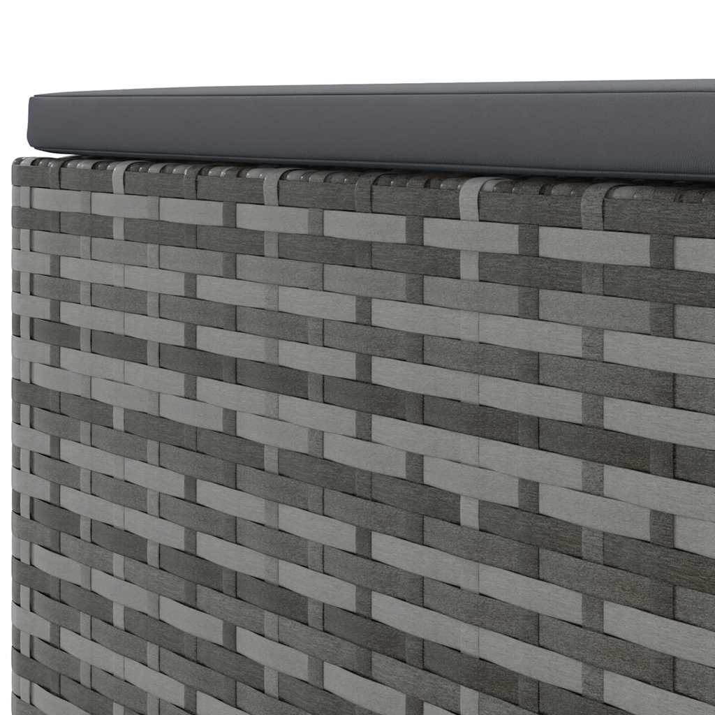4-delt Have Lounge Sæt med Puder Grå Poly Rattan