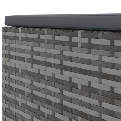4-delt Have Lounge Sæt med Puder Grå Poly Rattan