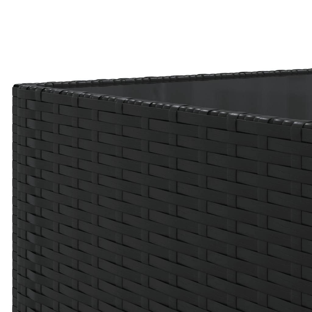7-tlg. Garten-Lounge-Set mit Kissen Schwarz Poly Rattan