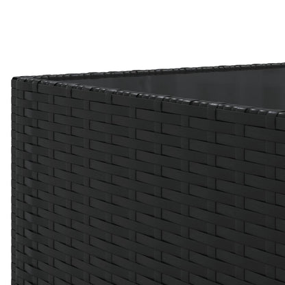 7-tlg. Garten-Lounge-Set mit Kissen Schwarz Poly Rattan