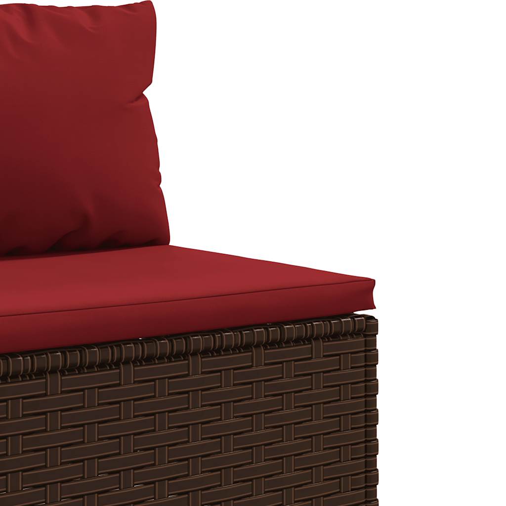 6 dele Haveloungesæt med puder Brun polyrattan