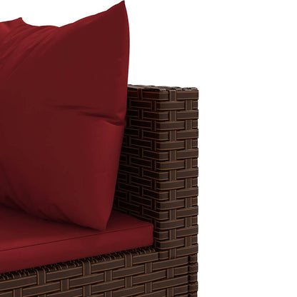 6 dele Haveloungesæt med puder Brun polyrattan
