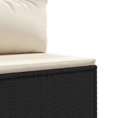8-tlg. Garten-Lounge-Set mit Kissen Schwarz Poly Rattan