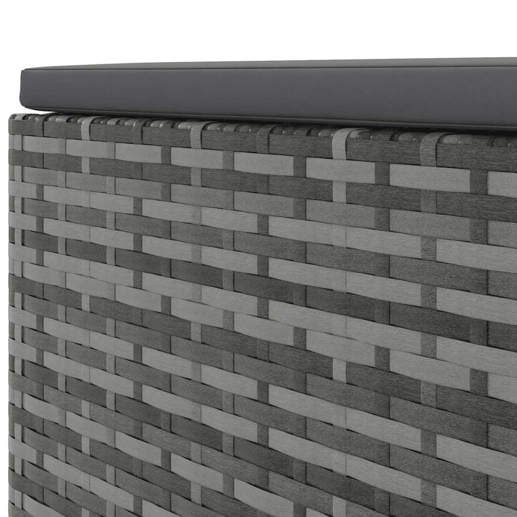 8-tlg. Garten-Lounge-Set mit Kissen Grau Poly Rattan