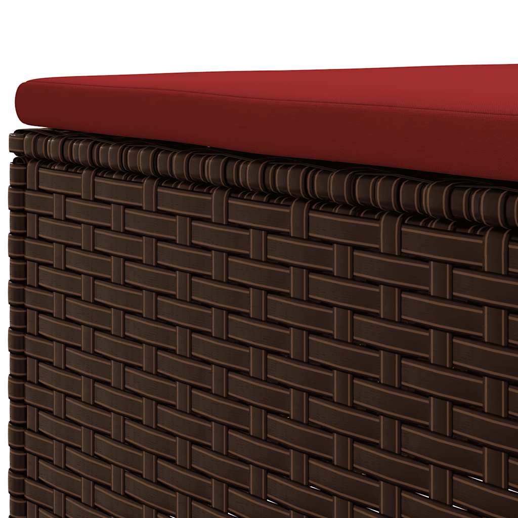 8-tlg. Garten-Lounge-Set mit Kissen Braun Poly Rattan