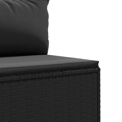 4-delt Havesofasæt med puder Sort polyrattan
