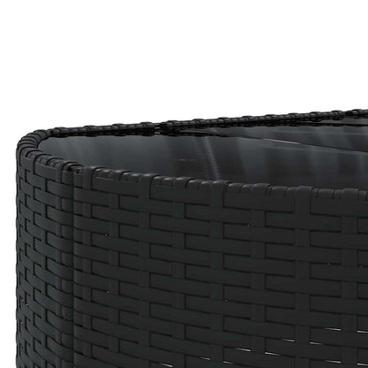 4-delt Havesofasæt med puder Sort polyrattan