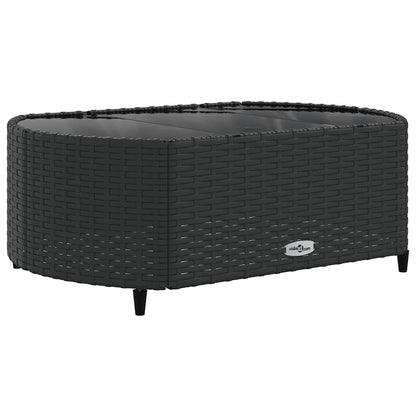 4-delt Havesofasæt med puder Sort polyrattan