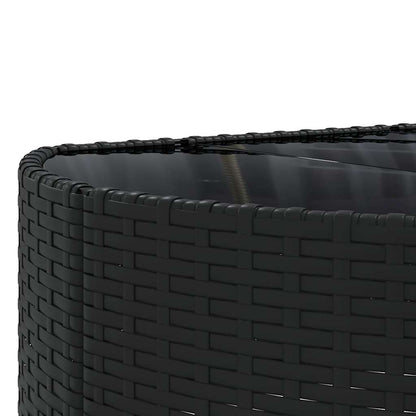 7-tlg. Garten-Sofagarnitur mit Kissen Schwarz Poly Rattan