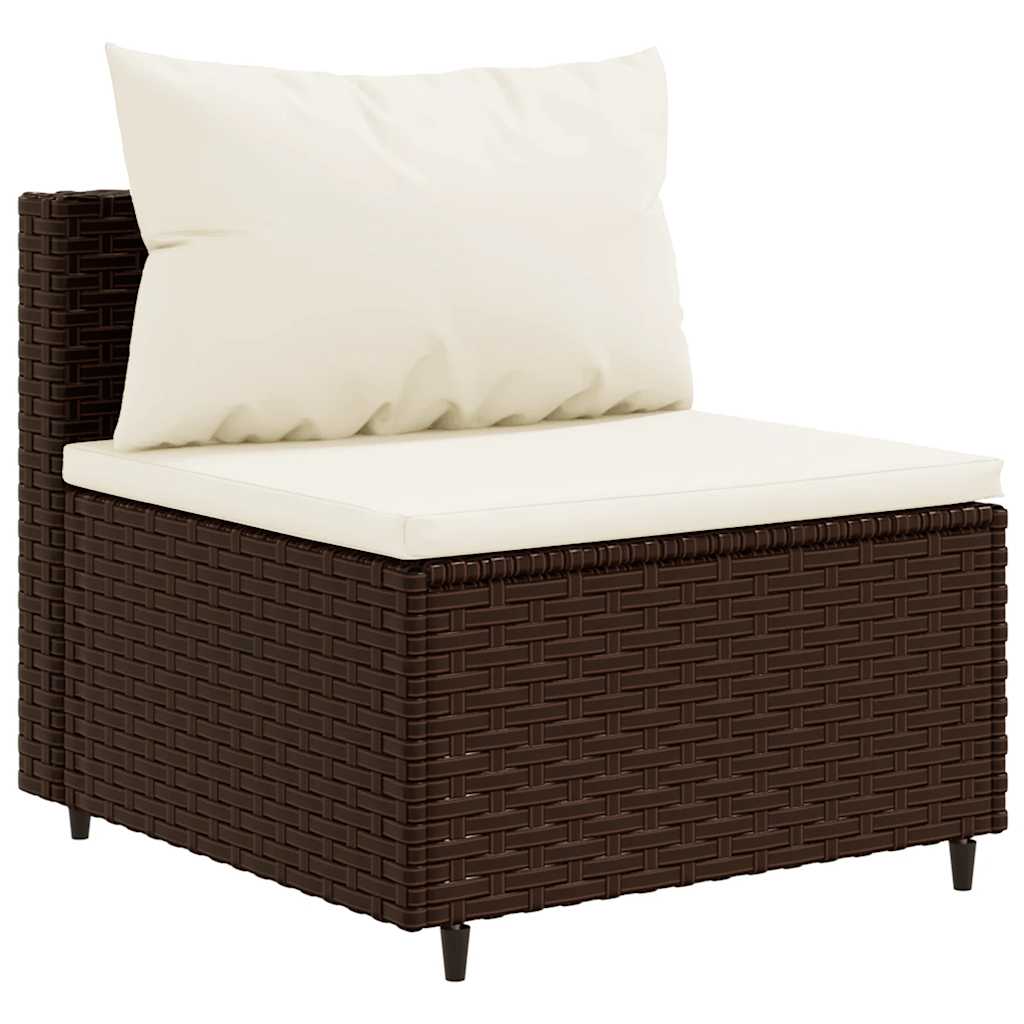 3-delt Havesofasæt med puder Brun polyrattan