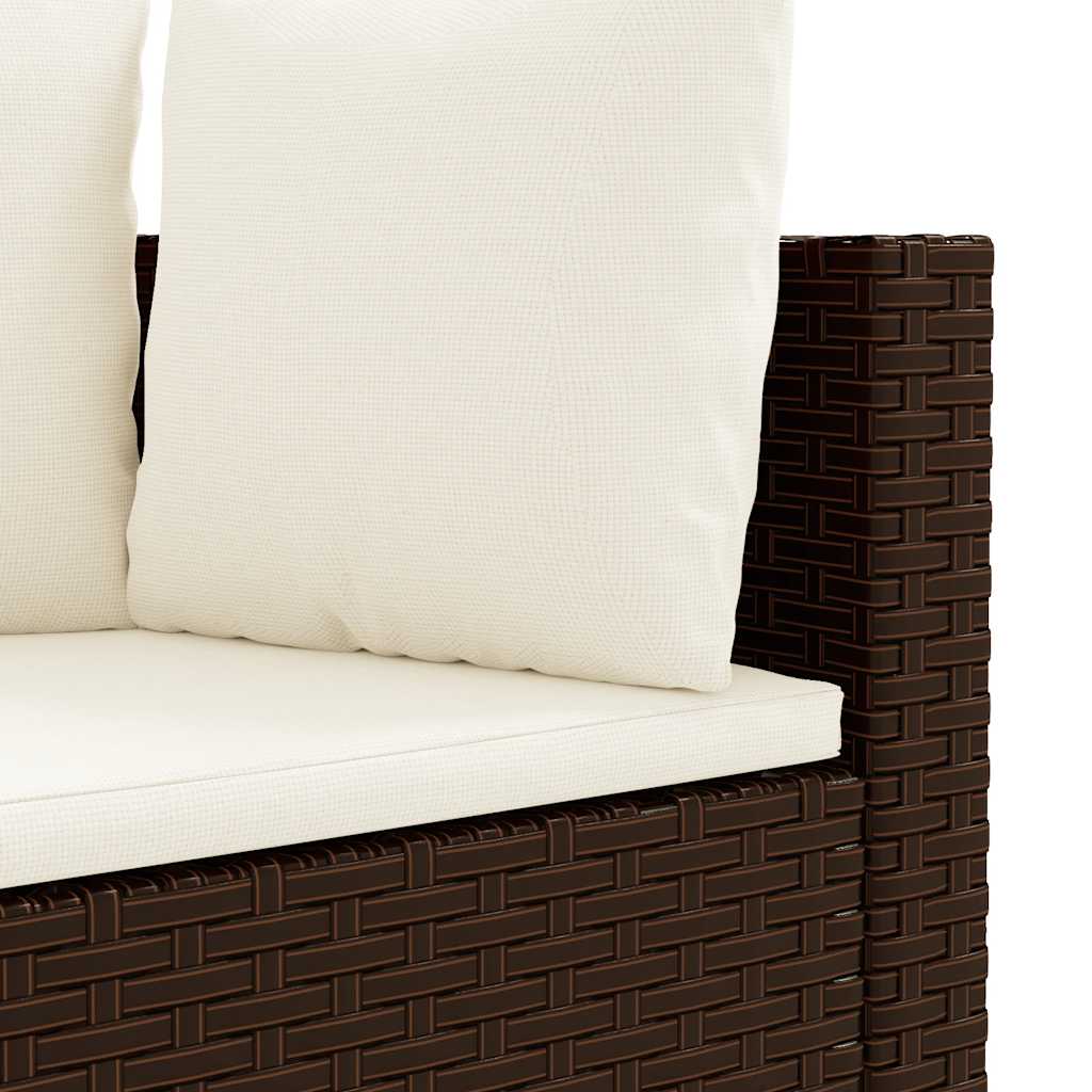3-delt Havesofasæt med puder Brun polyrattan