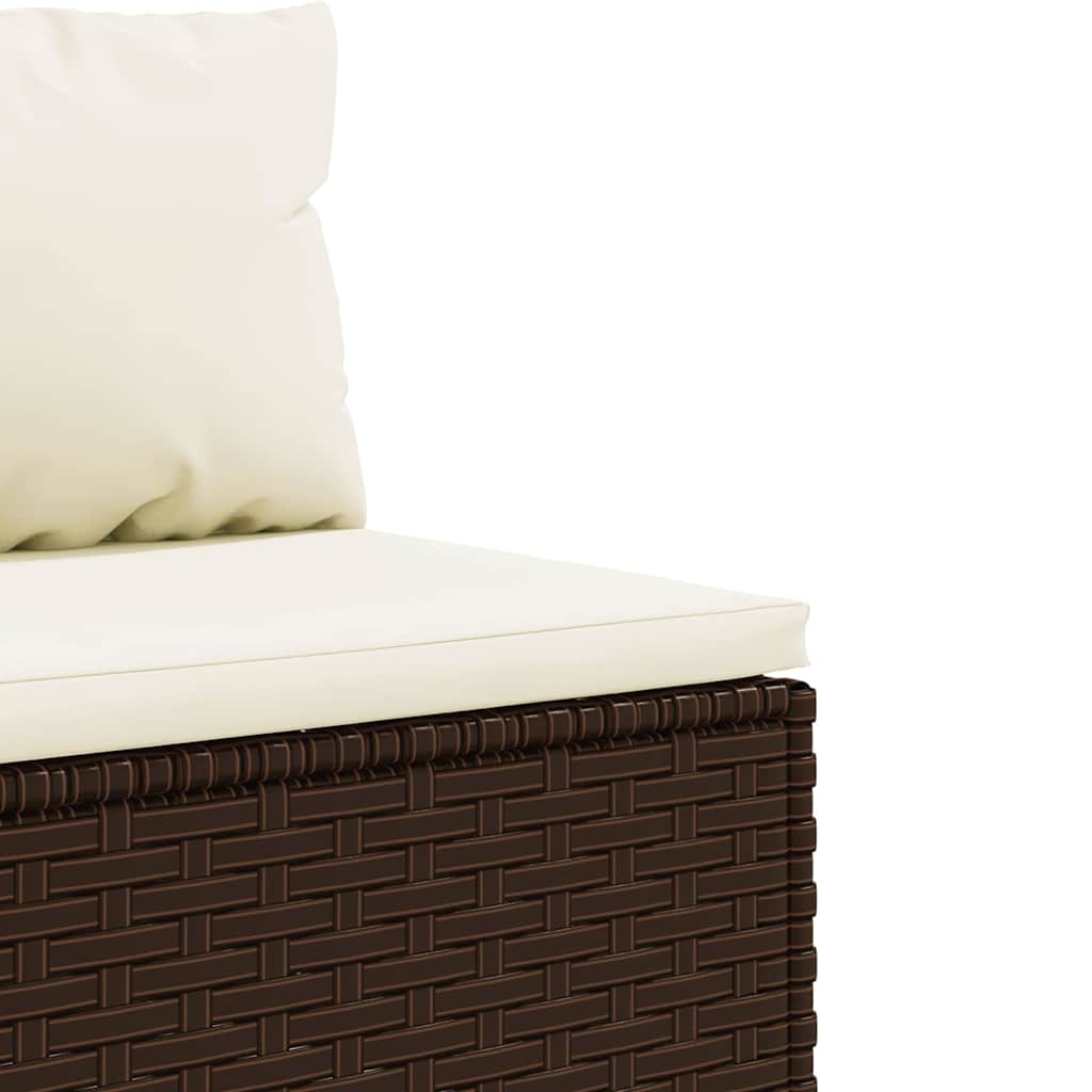 3-delt Havesofasæt med puder Brun polyrattan