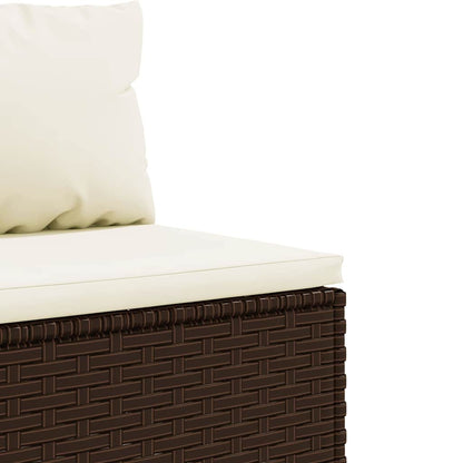 3-delt Havesofasæt med puder Brun polyrattan