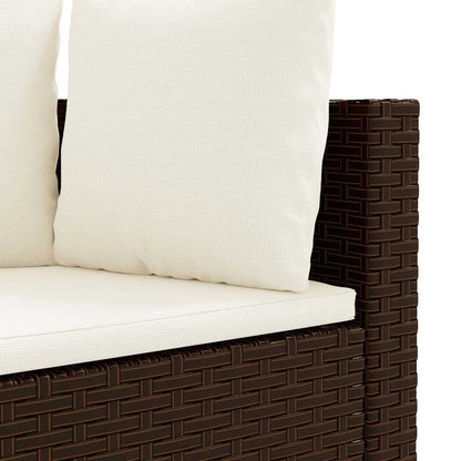 4-tlg. Garten-Sofagarnitur mit Kissen Braun Poly Rattan