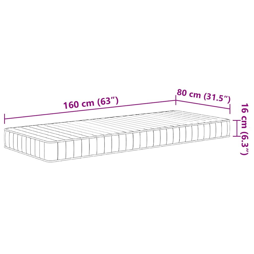 Kindermatratze Schaumstoff Mittelweich 80x160 cm