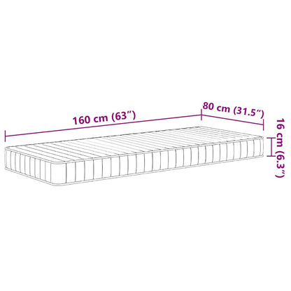 Kindermatratze Schaumstoff Mittelweich 80x160 cm
