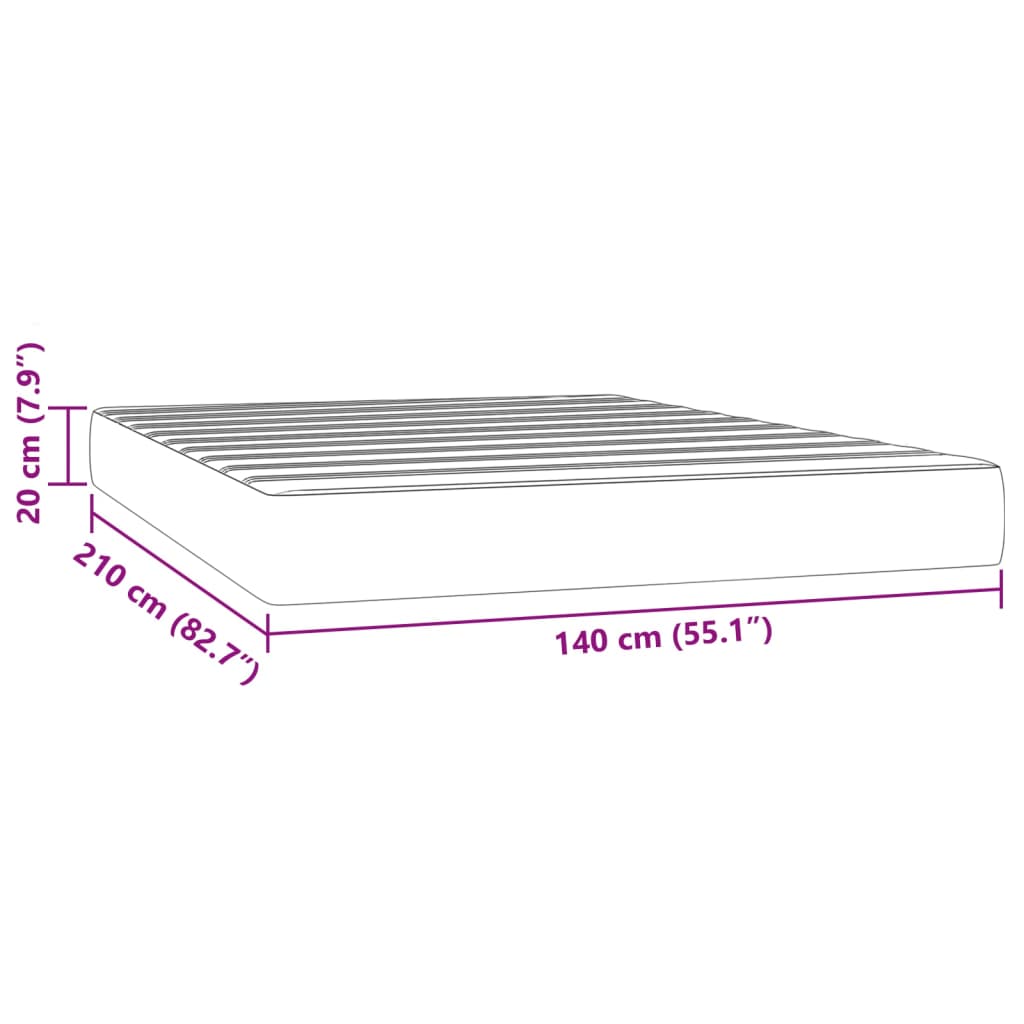 Taschenfederkernmatratze Schwarz 140x210x20 cm Samt