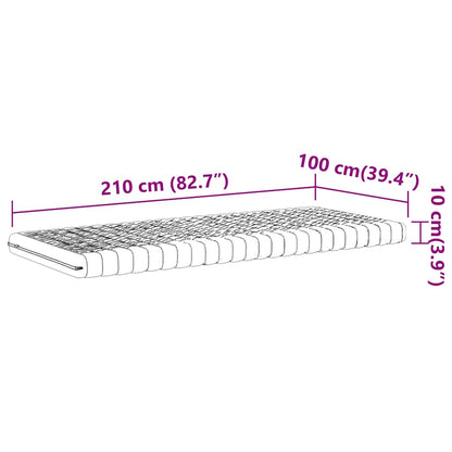 Schaumstoffmatratze Weiß 100x210 cm 7-Zonen Härtegrad 20 ILD