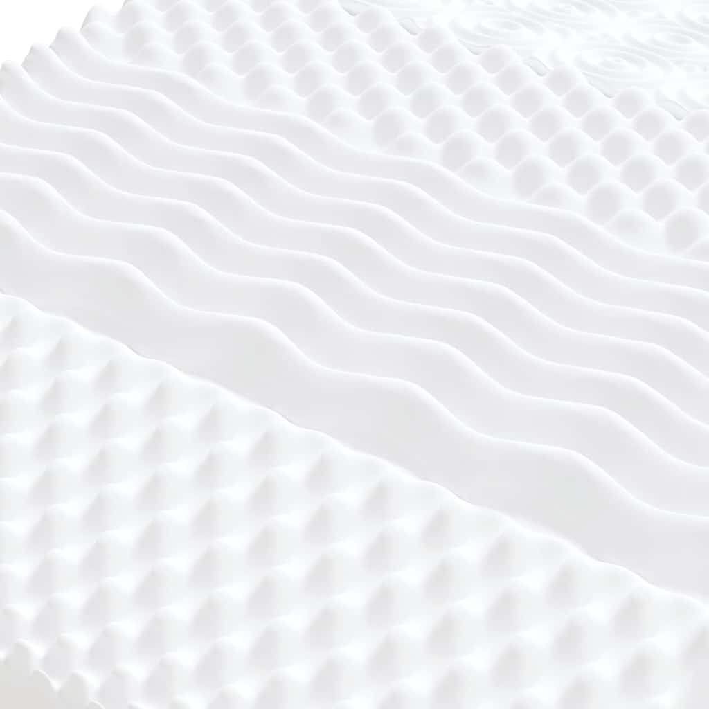 Schaumstoffmatratze Weiß 120x220 cm 7-Zonen Härtegrad 20 ILD