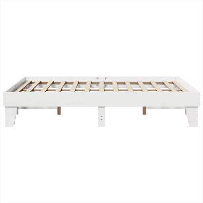 Massivholzbett ohne Matratze Weiß 150x200 cm Kiefernholz