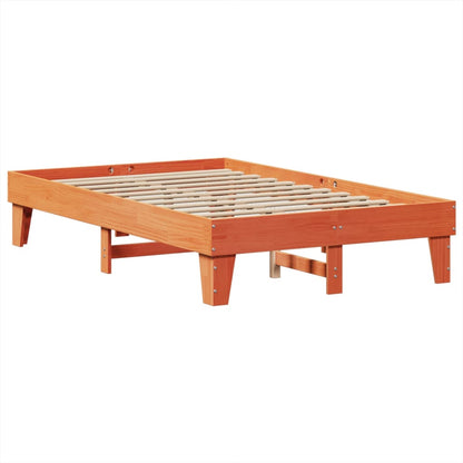 Massivholzbett ohne Matratze Wachsbraun 120x200 cm Kiefernholz