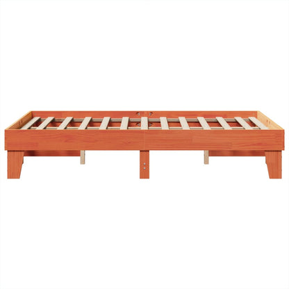 Massivholzbett ohne Matratze Wachsbraun 120x200 cm Kiefernholz