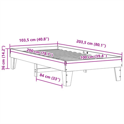 Massivholzbett ohne Matratze 100x200 cm Kiefernholz