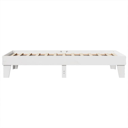Massivholzbett ohne Matratze Weiß 90x190 cm Kiefernholz