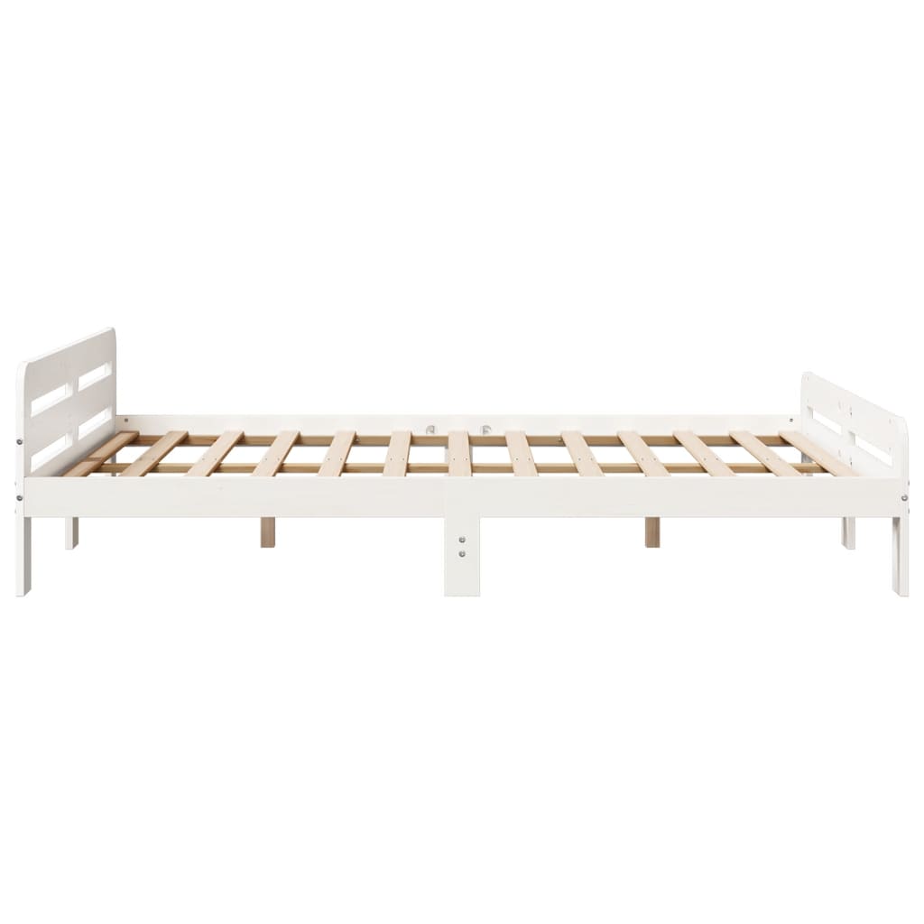 Massivholzbett ohne Matratze Weiß 150x200 cm Kiefernholz