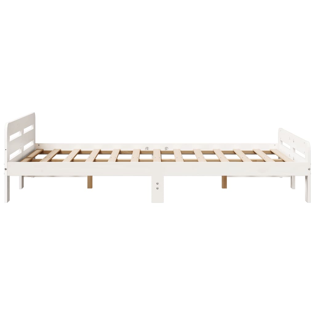 Massivholzbett ohne Matratze Weiß 120x190 cm Kiefernholz