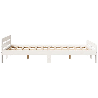Massivholzbett ohne Matratze Weiß 120x190 cm Kiefernholz