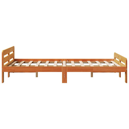 Massivholzbett ohne Matratze Wachsbraun 120x190 cm Kiefernholz