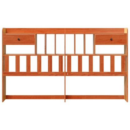 Kopfteil mit Stauraum Wachsbraun 200 cm Massivholz Kiefer