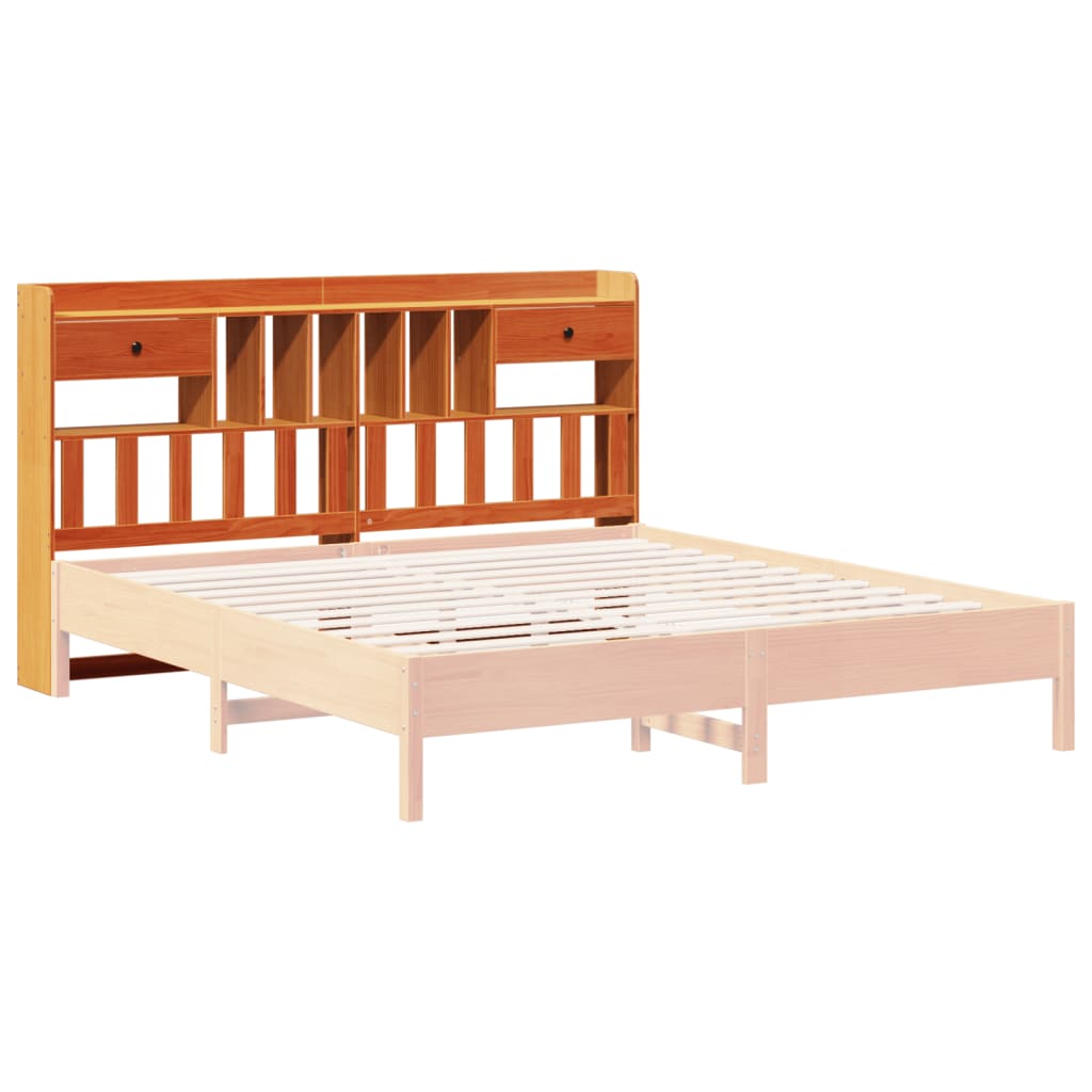 Kopfteil mit Stauraum Wachsbraun 180 cm Massivholz Kiefer