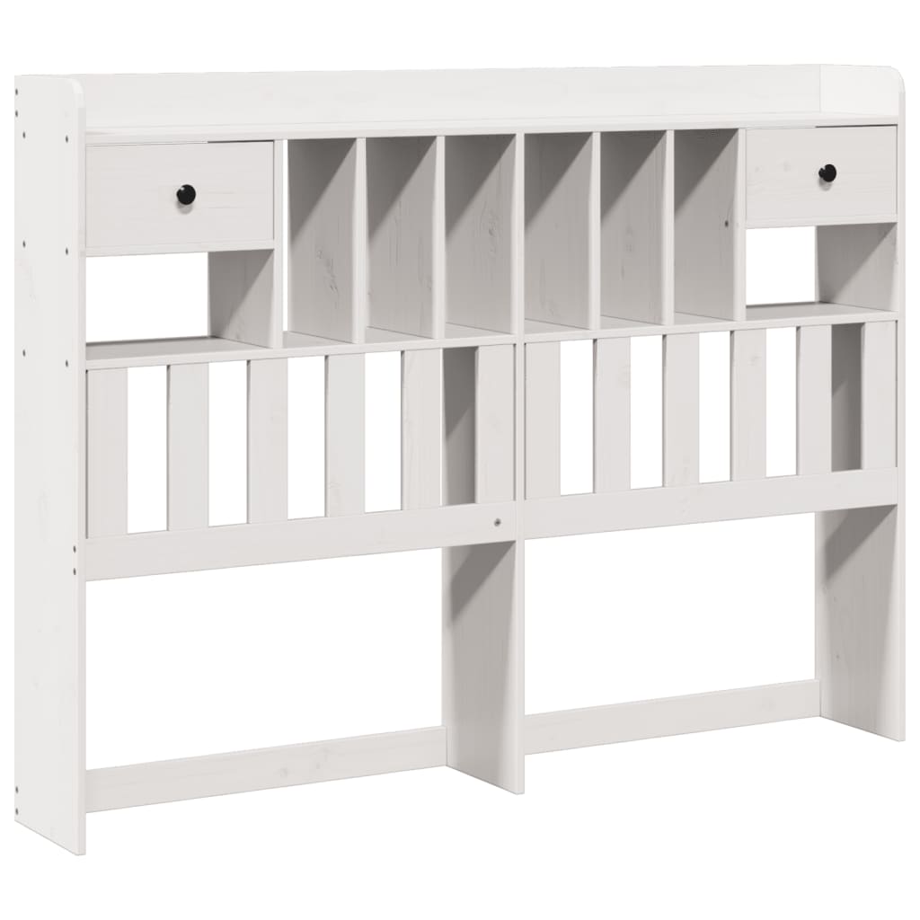 Kopfteil mit Stauraum Weiß 150 cm Massivholz Kiefer