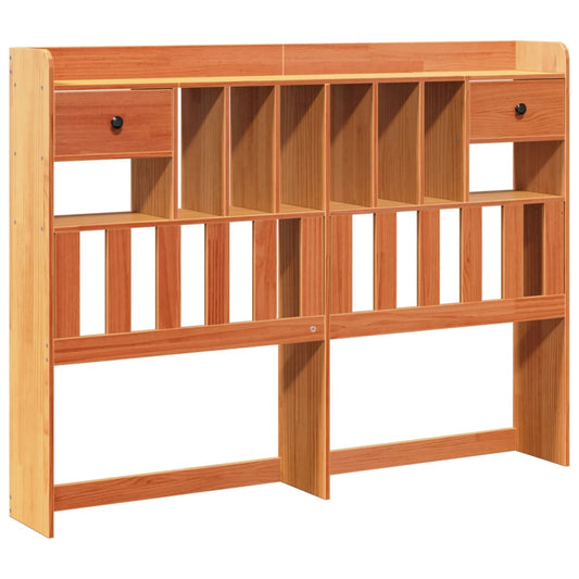 Kopfteil mit Stauraum Wachsbraun 140 cm Massivholz Kiefer